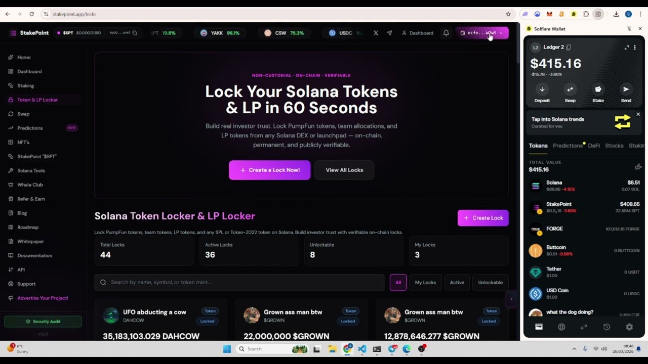 How to Lock Tokens on Solana, StakePoint Walkthrough